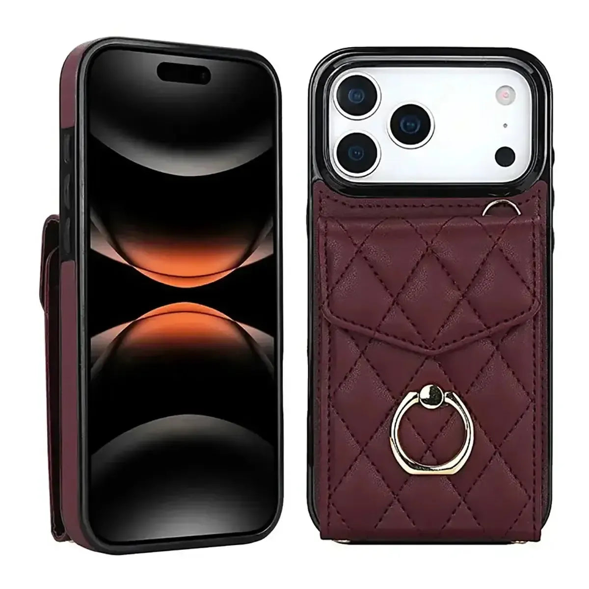 Buy Crossbody Wallet Phone Case, 360 Rotation Ring Holder, Card Slots & Detachable Wrist Strap, RFID Blocking, Kickstand, Shockproof Cover,Harley at Caseles-iPhone 17 Pro Max, Harley-Black