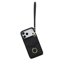 Buy Crossbody Wallet Phone Case, 360 Rotation Ring Holder, Card Slots & Detachable Wrist Strap, RFID Blocking, Kickstand, Shockproof Cover,Harley at Caseles-iPhone 17 Pro Max, Harley-Black