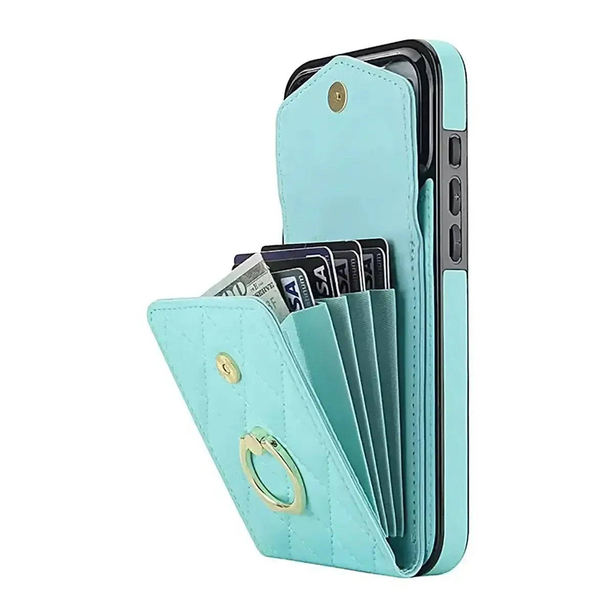Buy Crossbody Wallet Phone Case, 360 Rotation Ring Holder, Card Slots & Detachable Wrist Strap, RFID Blocking, Kickstand, Shockproof Cover,Harley at Caseles-iPhone 17 Pro Max, Harley-Black