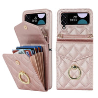 Buy Crossbody Wallet Phone Case, 360 Rotation Ring Holder, Card Slots & Detachable Wrist Strap, RFID Blocking, Kickstand, Shockproof Cover,HATTIE at Caseles-Samsung Galaxy Z Fold 6, Black