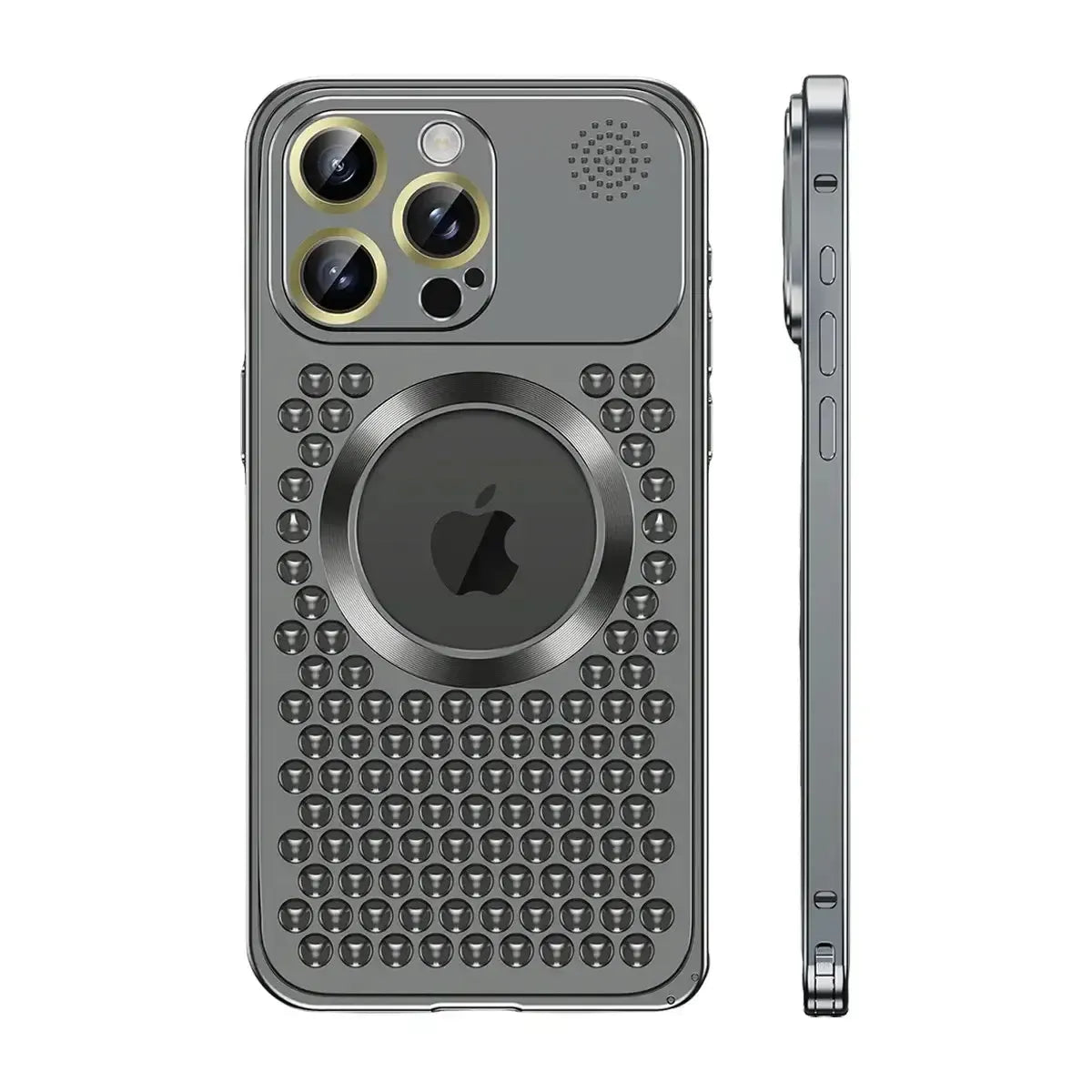 Buy Aluminum Alloy Case,360° Border Coverage,Super Magnetic Attraction,Metal case,iPhone Case,Hector at Caseles-iPhone 16 Pro Max, Black