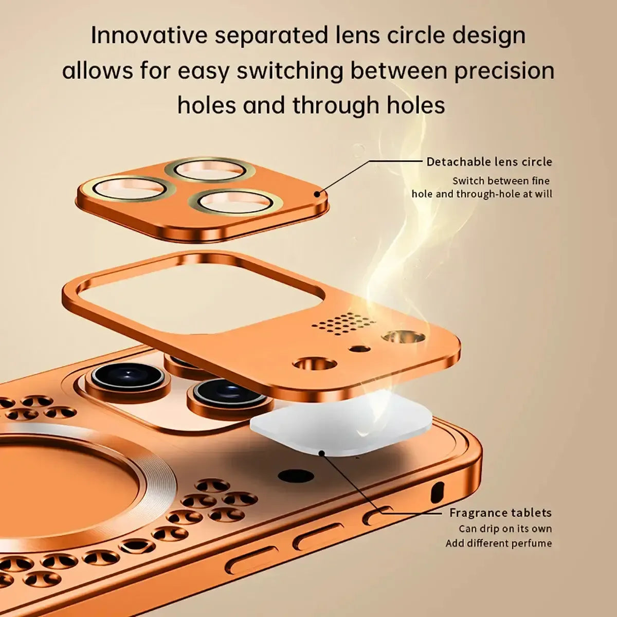 Buy Aluminum Alloy Case,360° Border Coverage,Super Magnetic Attraction,Metal case,iPhone Case,Hector at Caseles-iPhone 17 Pro Max, Orange