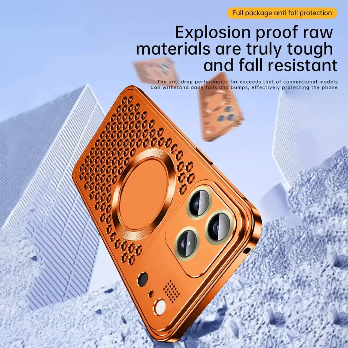 Buy Aluminum Alloy Case,360° Border Coverage,Super Magnetic Attraction,Metal case,iPhone Case,Hector at Caseles-iPhone 17 Pro Max, Orange