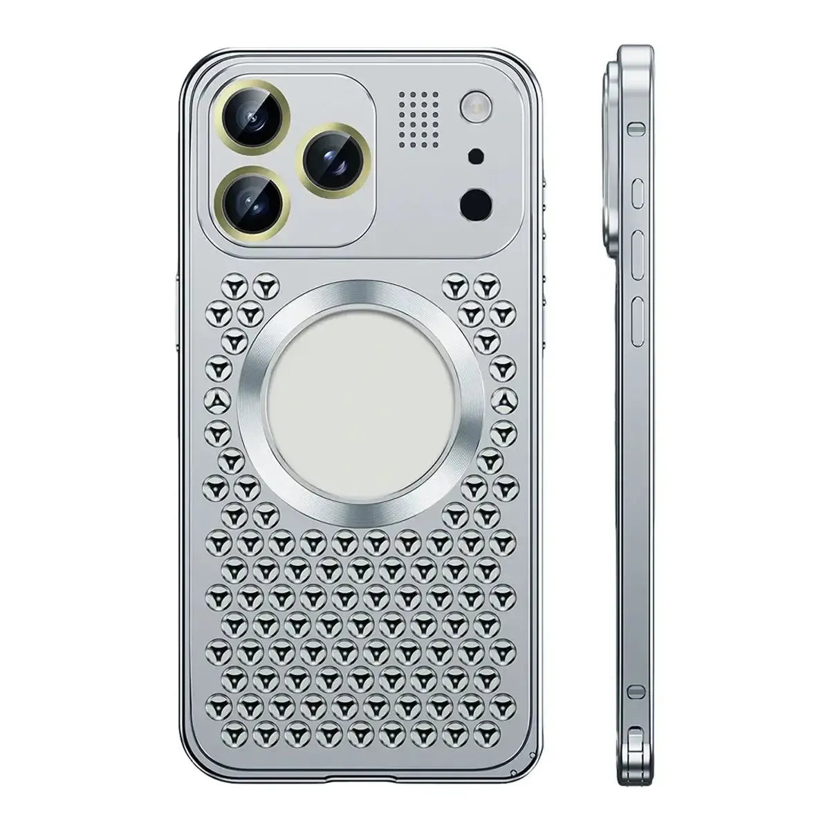 Buy Aluminum Alloy Case,360° Border Coverage,Super Magnetic Attraction,Metal case,iPhone Case,Hector at Caseles-iPhone 17 Pro Max, Silver