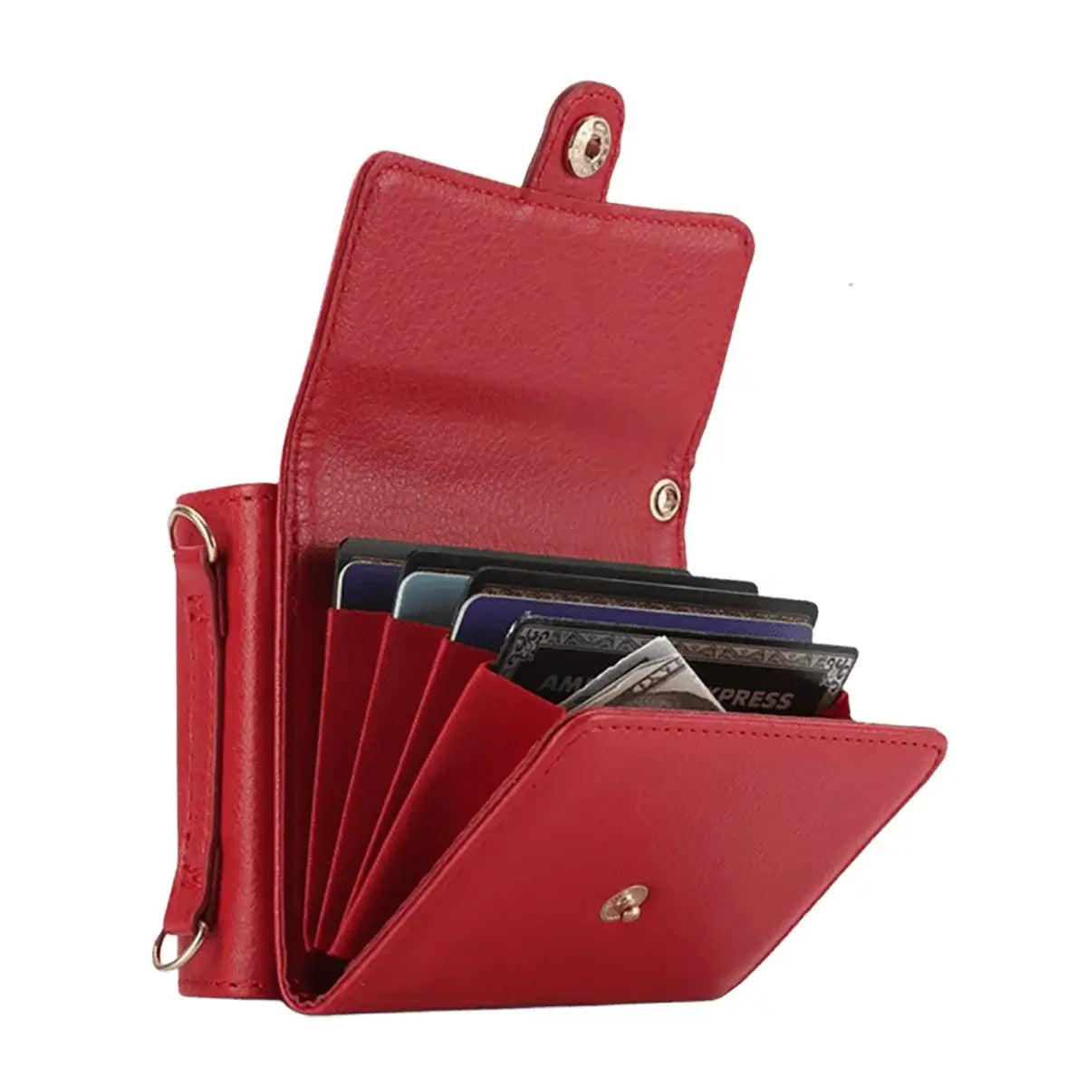 Buy Samsung Galaxy Z Flip Crossbody Wallet Case, RFID Blocking Leather Cover with Detachable Strap & Card Slots - IRIS at Caseles-Samsung Galaxy Z Flip 7, Black