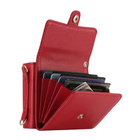 Buy Samsung Galaxy Z Flip Crossbody Wallet Case, RFID Blocking Leather Cover with Detachable Strap & Card Slots - IRIS at Caseles-Samsung Galaxy Z Flip 7, Black
