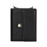 Buy Samsung Galaxy Z Flip Crossbody Wallet Case, RFID Blocking Leather Cover with Detachable Strap & Card Slots - IRIS at Caseles-Samsung Galaxy Z Flip 7, Black