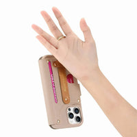 Buy Caseles Leather Case for iPhone with Wrist Strap Flip Cover with Ring RFID Blocking Zipper Wallet Cover for Women,Jessica at Caseles-iPhone 16 Pro Max, Black