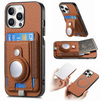 Buy Magnetic Wallet Case with Built-in AirTag Holder, Detachable Card Slot, Kickstand & Full-Body Protection - Josiah at Caseles-iPhone 16 Pro Max, Bronze