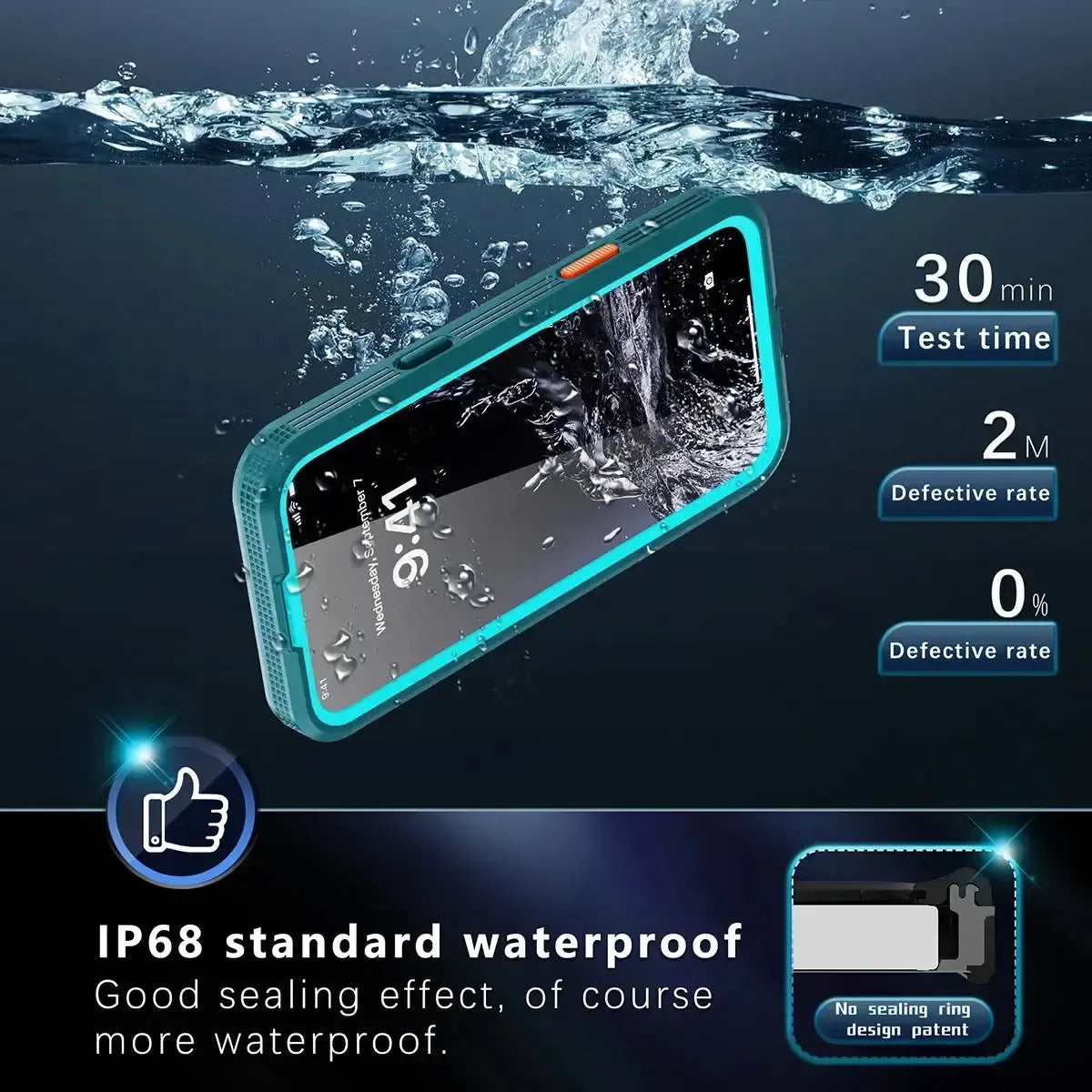 Buy IP68 Waterproof Phone Case, Compatible with Magsafe, Built in Screen Protector, 14FT Shockproof, Rugged Metal Full Body Aluminum Cover - Kayden at Caseles-iPhone 17 Pro Max, Black