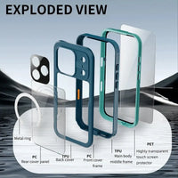 Buy IP68 Waterproof Phone Case, Compatible with Magsafe, Built in Screen Protector, 14FT Shockproof, Rugged Metal Full Body Aluminum Cover - Kayden at Caseles-iPhone 17 Pro Max, Black