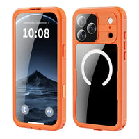 Buy IP68 Waterproof Phone Case, Compatible with Magsafe, Built in Screen Protector, 14FT Shockproof, Rugged Metal Full Body Aluminum Cover - Kayden at Caseles-iPhone 17 Pro Max, Orange