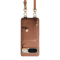 Buy Leather Crossbody Wallet Case with Mirror, Card Slots, Stand & Shockproof Shell for Google Pixel - Kylie at Caseles-Google Pixel 9 Pro XL, Black