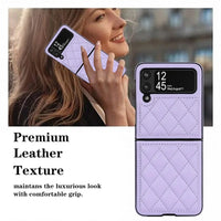 Buy Skin-Touch Leather Flip Case for Galaxy Z Flip, 360° Slim Full Protection Cover , Lanie at Caseles-Samsung Galaxy Z Flip 7, Black