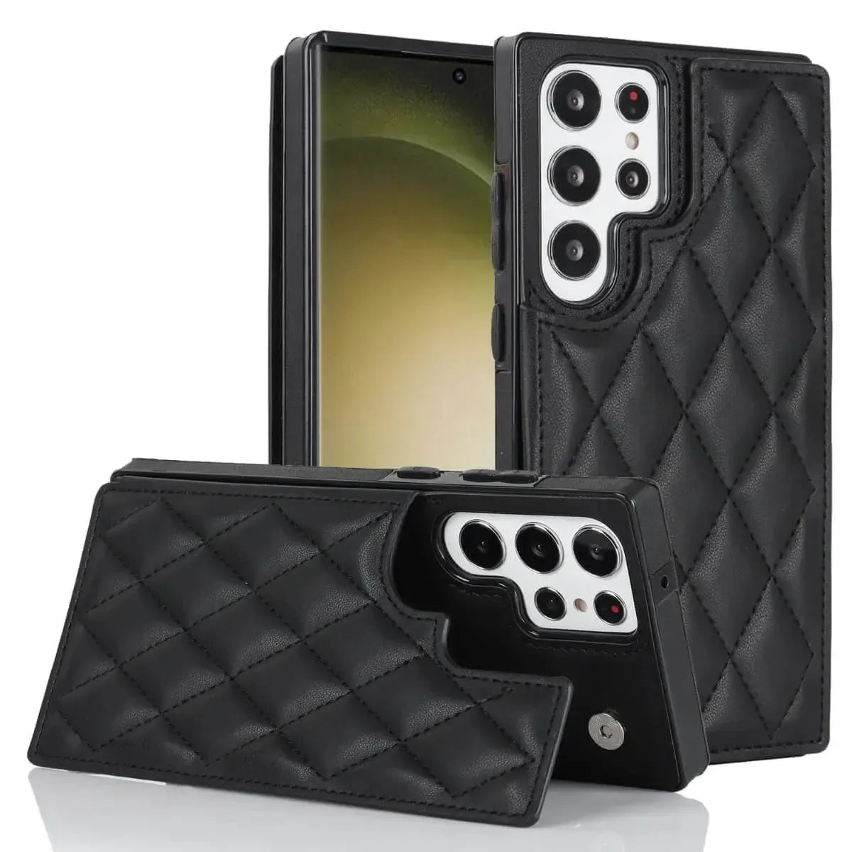 Buy Classic Wallet Phone Case, 9 Card Slots, Premium Leather, Credit Card Holder, Shockproof Case , Lauren at Caseles-Samsung Galaxy S25 Ultra, Laura-Black