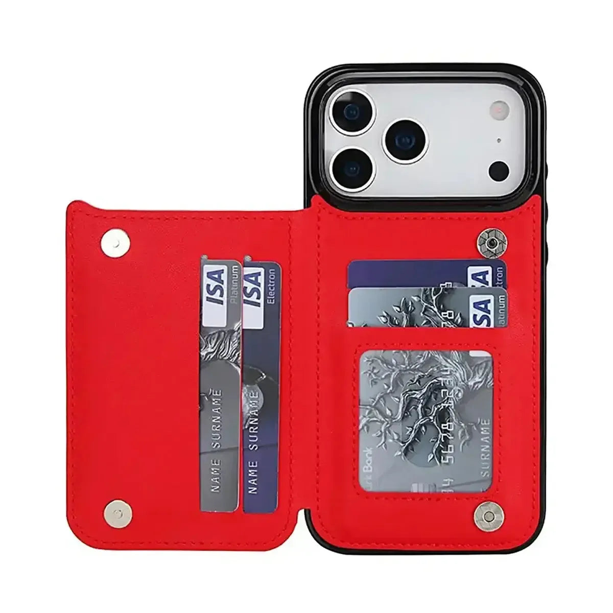 Buy Wallet Phone Case, Credit Card Holders, Magnetic Closure & Premium Leather, Kickstand, Shockproof Cover,Laura at Caseles-iPhone 17 Pro Max, Laura-Black