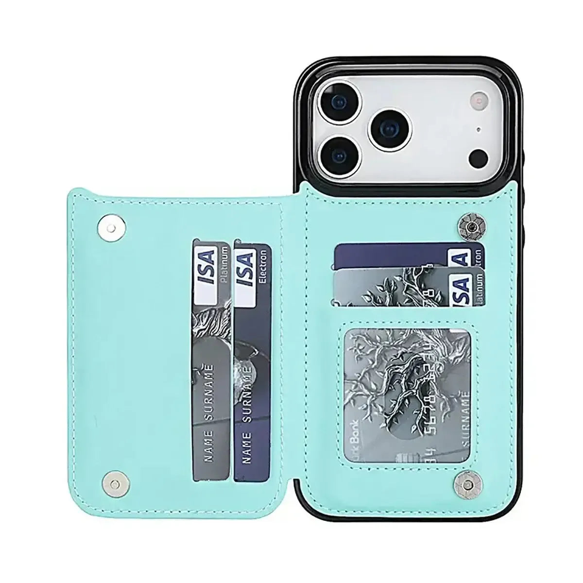 Buy Wallet Phone Case, Credit Card Holders, Magnetic Closure & Premium Leather, Kickstand, Shockproof Cover,Laura at Caseles-iPhone 17 Pro Max, Laura-Black