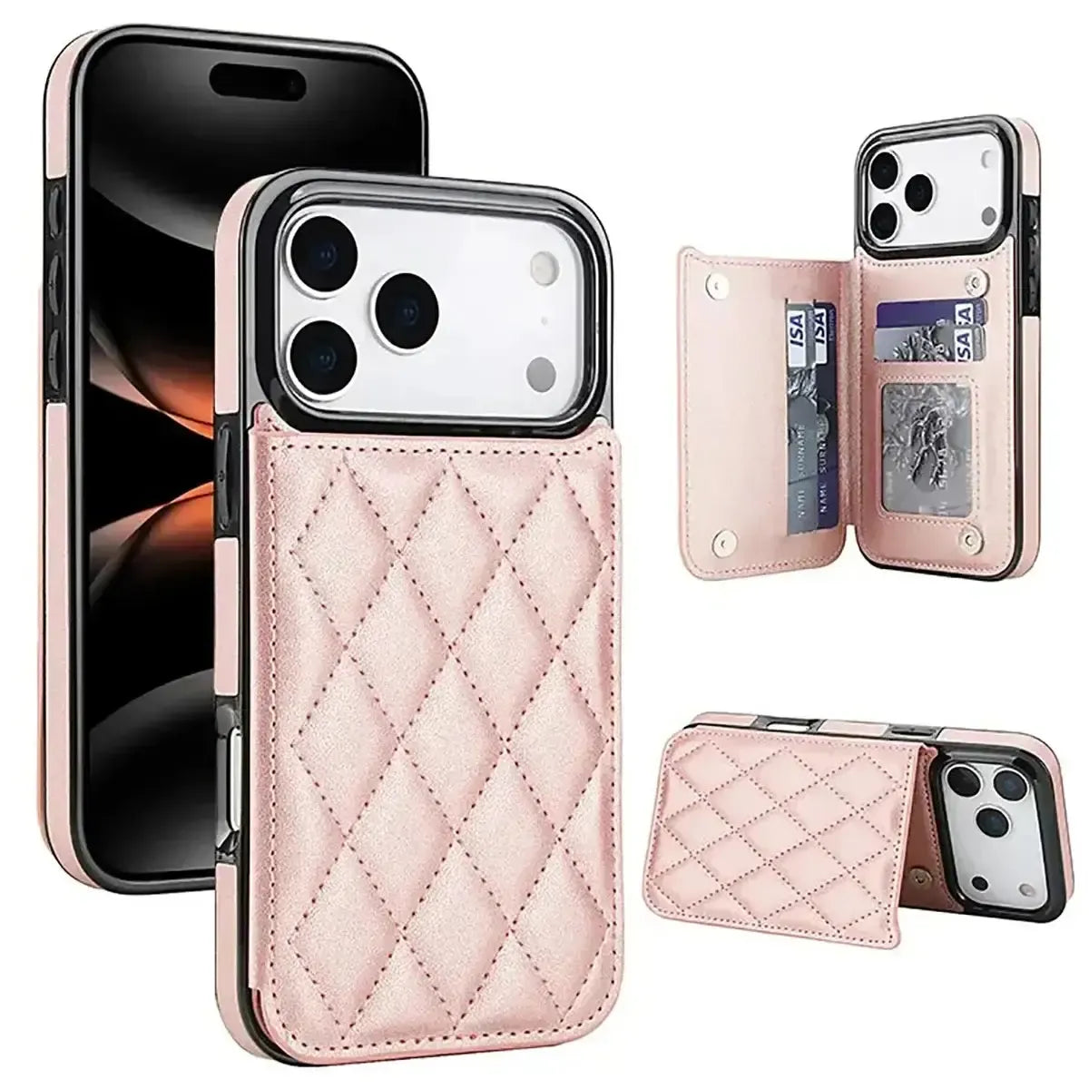 Buy Wallet Phone Case, Credit Card Holders, Magnetic Closure & Premium Leather, Kickstand, Shockproof Cover,Laura at Caseles-iPhone 17 Pro Max, Lauren-Purple