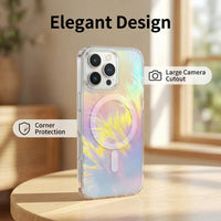 Buy Iridescent Feather Glitter Case for iPhone: MagSafe Compatible, Slim Anti-Drop Shield - LUMI at Caseles-iPhone 17 Pro Max, 