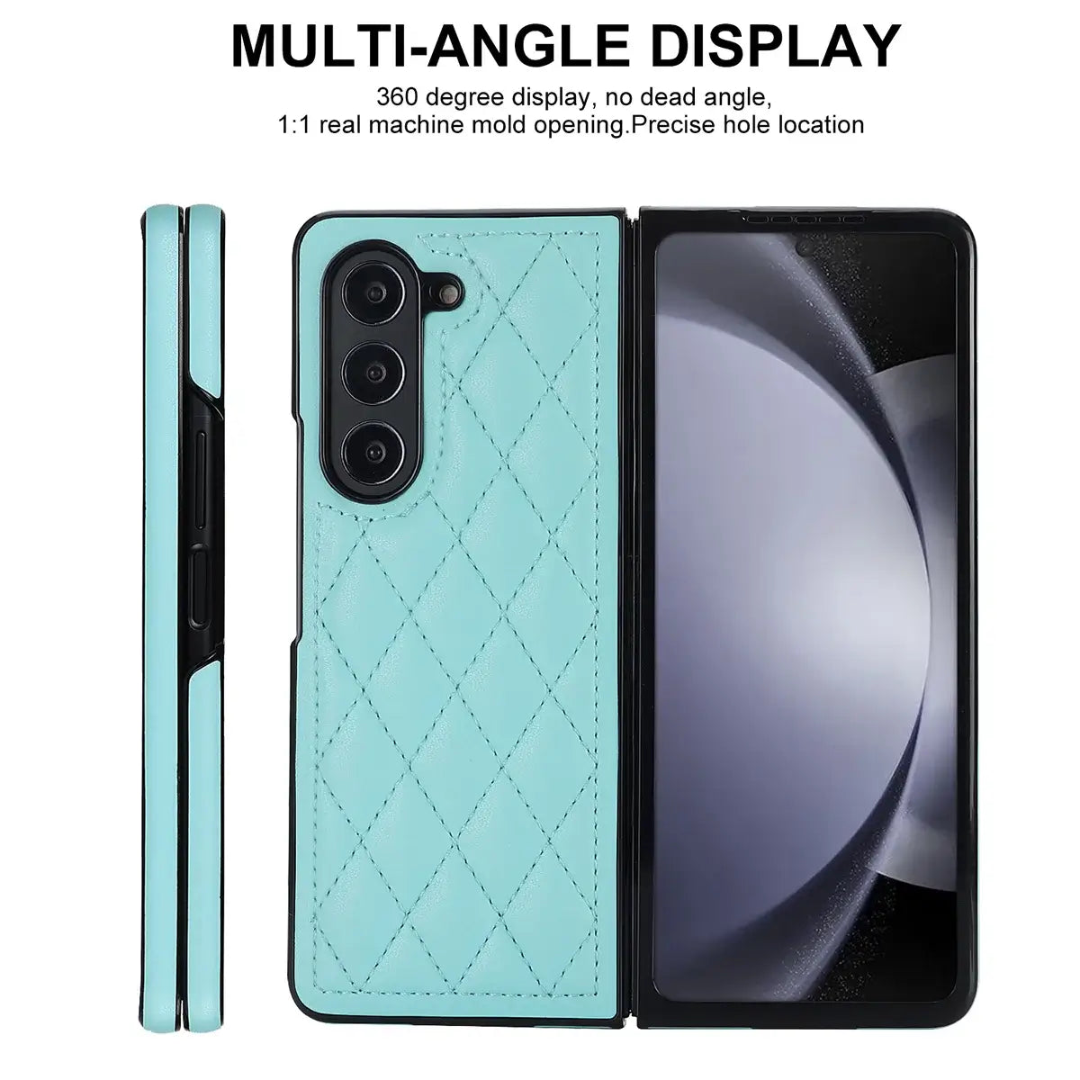 Buy Slim PU Leather Case for Galaxy Z Fold, Lightweight Shockproof Hard Cover, Minimalist Business Style , LYNE at Caseles-Samsung Galaxy Z Fold 7, Black
