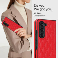 Buy Slim PU Leather Case for Galaxy Z Fold, Lightweight Shockproof Hard Cover, Minimalist Business Style , LYNE at Caseles-Samsung Galaxy Z Fold 7, Black