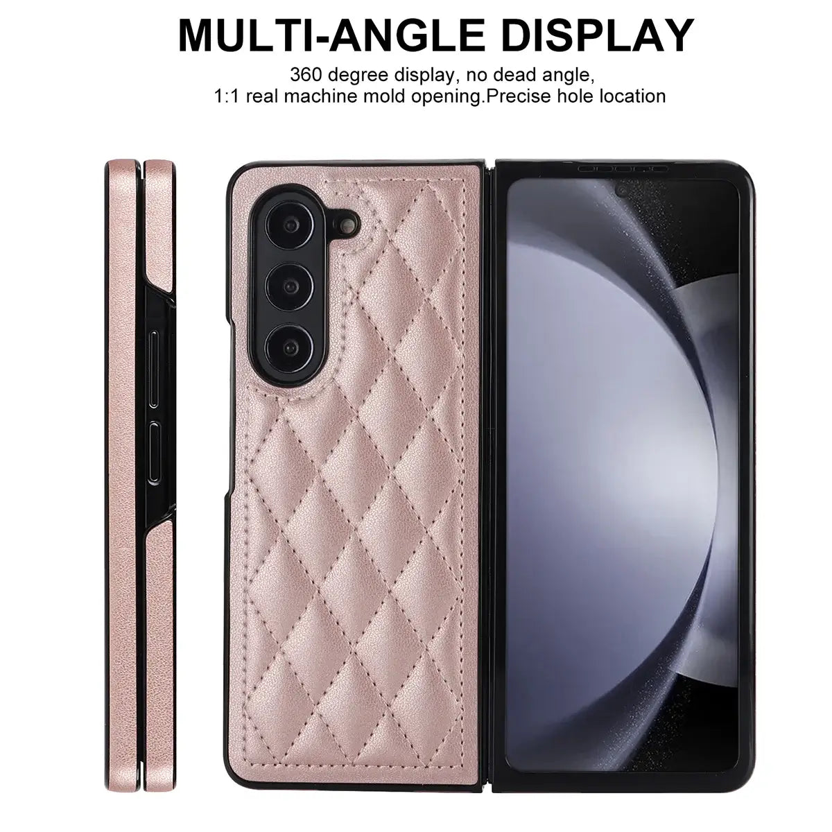 Buy Slim PU Leather Case for Galaxy Z Fold, Lightweight Shockproof Hard Cover, Minimalist Business Style , LYNE at Caseles-Samsung Galaxy Z Fold 7, Black
