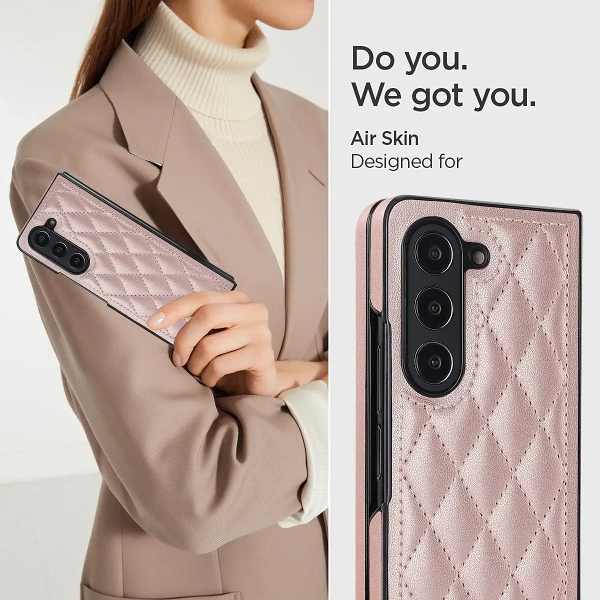 Buy Slim PU Leather Case for Galaxy Z Fold, Lightweight Shockproof Hard Cover, Minimalist Business Style , LYNE at Caseles-Samsung Galaxy Z Fold 7, Black