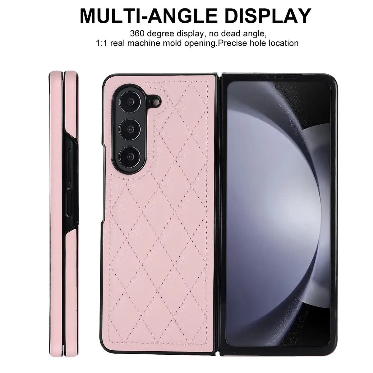 Buy Slim PU Leather Case for Galaxy Z Fold, Lightweight Shockproof Hard Cover, Minimalist Business Style , LYNE at Caseles-Samsung Galaxy Z Fold 7, Black