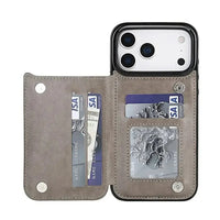 Buy Classic Wallet Phone Case, Credit Card Holder, Leather, Double Magnetic Buttons, Shockproof Case,Maddox at Caseles-iPhone 17 Pro Max, Maddox-Blue