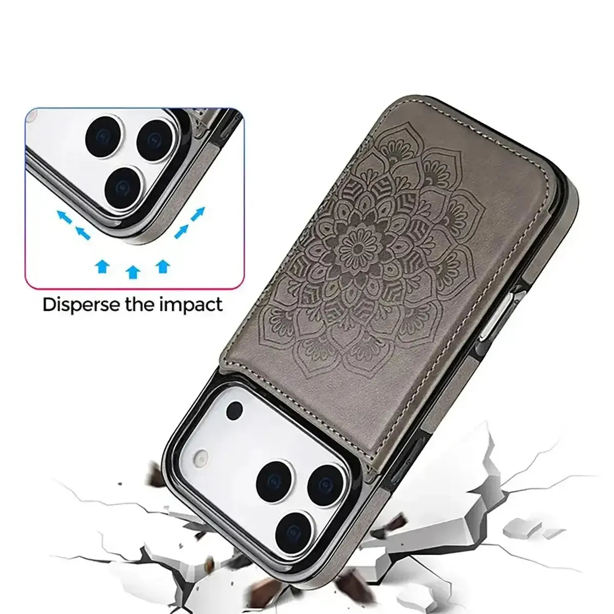 Buy Classic Wallet Phone Case, Credit Card Holder, Leather, Double Magnetic Buttons, Shockproof Case,Maddox at Caseles-iPhone 17 Pro Max, Maddox-Blue