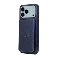 Buy Leather Wallet Case for iPhone with 4 Card Holder, RFID Protection & Car Mount Ready - MAVERICK at Caseles-iPhone 17 Pro Max, Brown