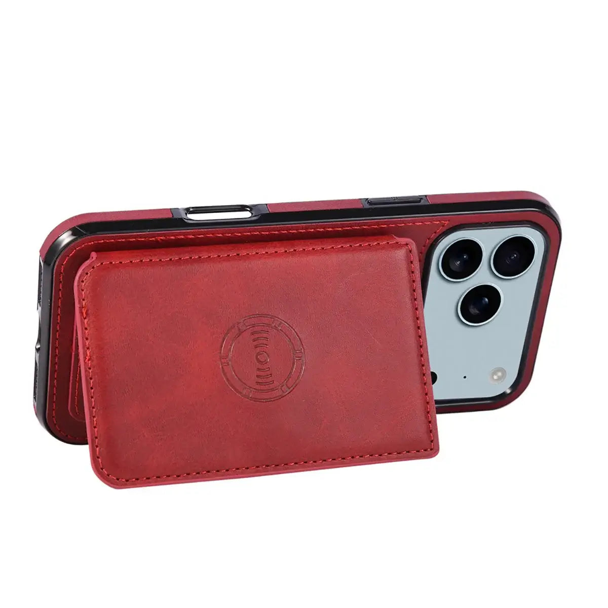 Buy Leather Wallet Case for iPhone with 4 Card Holder, RFID Protection & Car Mount Ready - MAVERICK at Caseles-iPhone 17 Pro Max, Brown