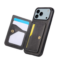 Buy Leather Wallet Case for iPhone with 4 Card Holder, RFID Protection & Car Mount Ready - MAVERICK at Caseles-iPhone 17 Pro Max, Brown