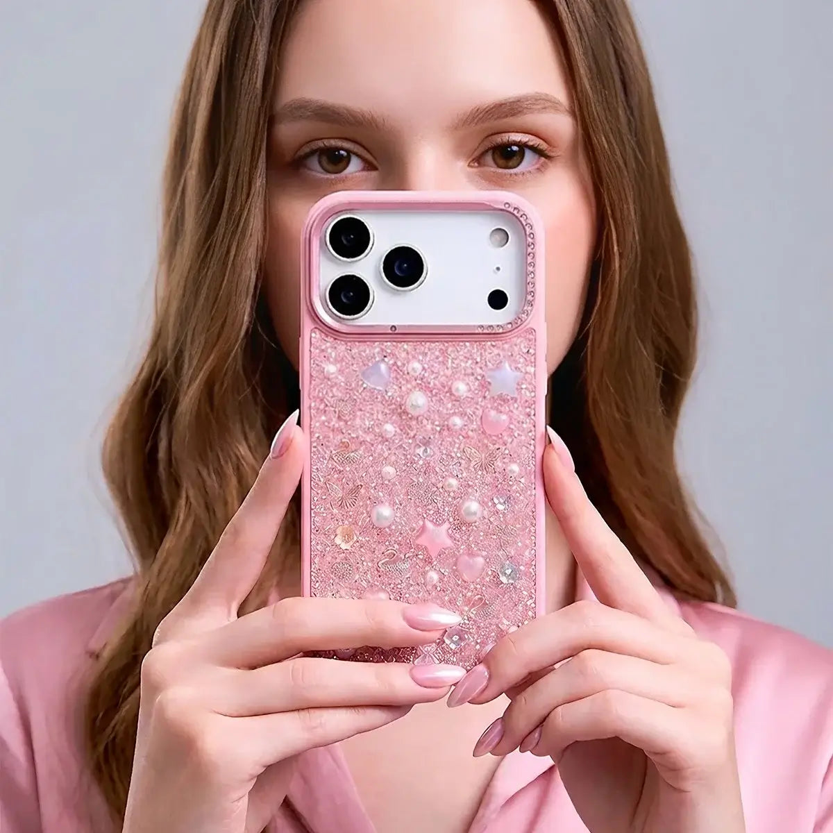 Buy Iridescent Feather Glitter Case for iPhone: MagSafe Compatible, Slim Anti-Drop Shield - LUMI at Caseles-iPhone 17 Pro Max, Light Purple