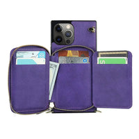Buy Classic Crossbody Wallet Phone Case, Premium Leather, Credit Card Holder, Zipper Pocket Purse Handbag, Kickstand Shockproof Case - MIREYA at Caseles-iPhone 17 Pro Max, Mireya-Black