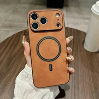 Buy Caseles MagSafe-compatible Ultra-Soft Nappa Leather with SnapLock Technology,Nappa at Caseles-iPhone 17 Pro Max, Bronze