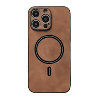 Buy Caseles MagSafe-compatible Ultra-Soft Nappa Leather with SnapLock Technology,Nappa at Caseles-iPhone 16 Pro Max, Brown