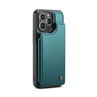 Buy Leather Flip Folio Phone Wallet Case, Magnetic Snap & RFID Blocking Card Slots, Kickstand Shockproof Protective Cover - NASH at Caseles-iPhone 17 Pro Max, Nash-Black