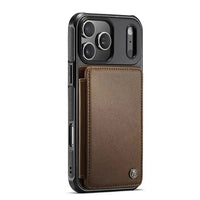 Buy Leather Flip Folio Phone Wallet Case, Magnetic Snap & RFID Blocking Card Slots, Kickstand Shockproof Protective Cover - NASH at Caseles-iPhone 17 Pro Max, Nash-Black