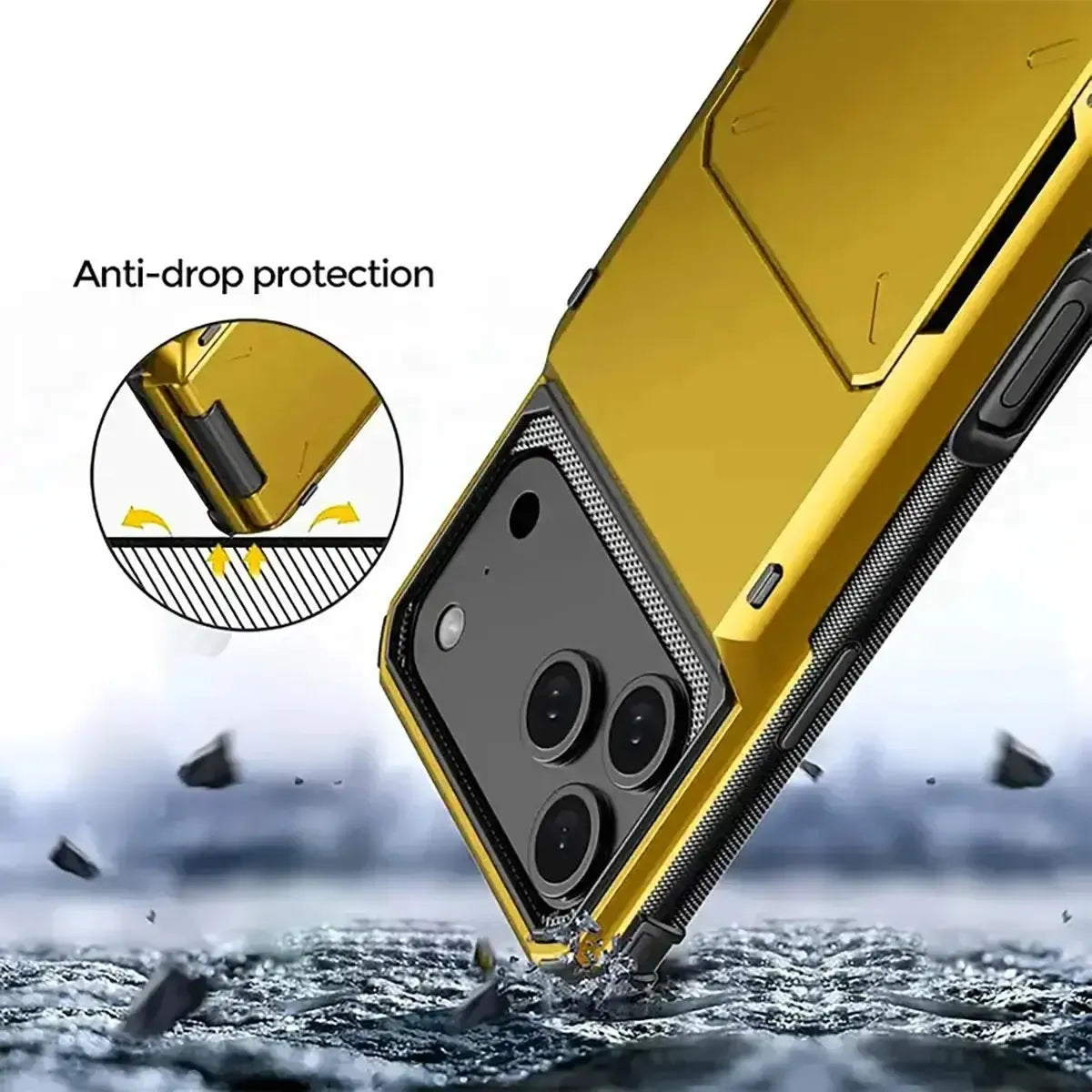 Buy Flip Hidden Pocket Wallet Phone Case, Card Slot Credit Card Holder Dual Layer Hybrid TPU Bumper Armor Protective Hard Shell Back Cover,Noel at Caseles-iPhone 17 Pro Max, Gray
