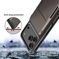 Buy Flip Hidden Pocket Wallet Phone Case, Card Slot Credit Card Holder Dual Layer Hybrid TPU Bumper Armor Protective Hard Shell Back Cover,Noel at Caseles-iPhone 17 Pro Max, Gray