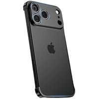 Buy Metal Corner Bumper iPhone Case, Frameless Lens Protector, EdgeGuard Protective Cover - Owen at Caseles-iPhone 17 Pro Max, Black
