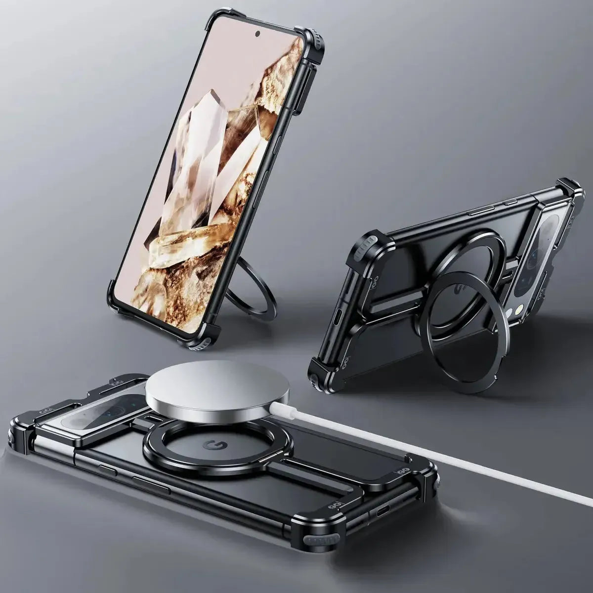 Buy Pie Case, with Invisible Magnetic O-Ring Stand Case, Minimalist Phone Case for Pixel - Pie for pixel at Caseles-Google Pixel 9 Pro Fold, 