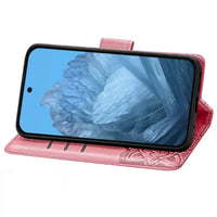 Buy Wallet Case for Google Pixel, Leather Flip Cover with Card Slots, Wrist Strap, Butterfly Embossed Design, Stand Feature for Women - Piper at Caseles-Google Pixel 10 Pro XL, Black