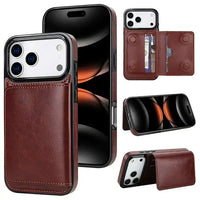 Buy Classic Magnetic Wallet Phone Case, Credit Card Holder, Dual Layer, Lightweight, Slim Leather, Magnetic Protective Case - RAYNE at Caseles-iPhone 17 Pro Max, Rayne-Burgundy