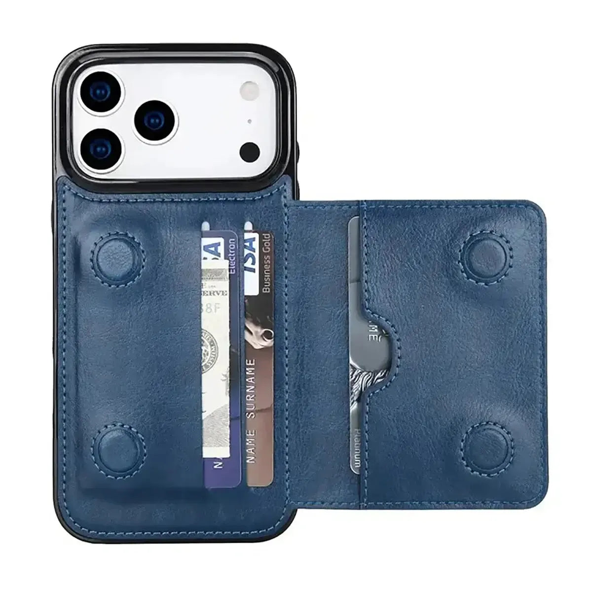 Buy Classic Magnetic Wallet Phone Case, Credit Card Holder, Dual Layer, Lightweight, Slim Leather, Magnetic Protective Case - RAYNE at Caseles-iPhone 17 Pro Max, Rayne-Purple