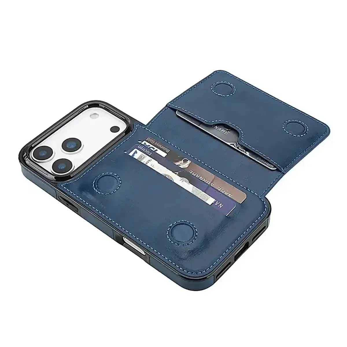 Buy Classic Magnetic Wallet Phone Case, Credit Card Holder, Dual Layer, Lightweight, Slim Leather, Magnetic Protective Case - RAYNE at Caseles-iPhone 17 Pro Max, Rayne-Purple