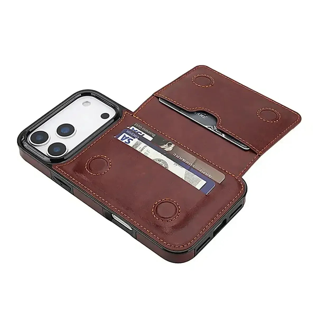 Buy Classic Magnetic Wallet Phone Case, Credit Card Holder, Dual Layer, Lightweight, Slim Leather, Magnetic Protective Case - RAYNE at Caseles-iPhone 17 Pro Max, Rayne-Purple