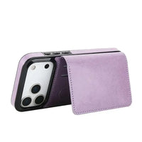 Buy Classic Magnetic Wallet Phone Case, Credit Card Holder, Dual Layer, Lightweight, Slim Leather, Magnetic Protective Case - RAYNE at Caseles-iPhone 17 Pro Max, Rayne-Purple