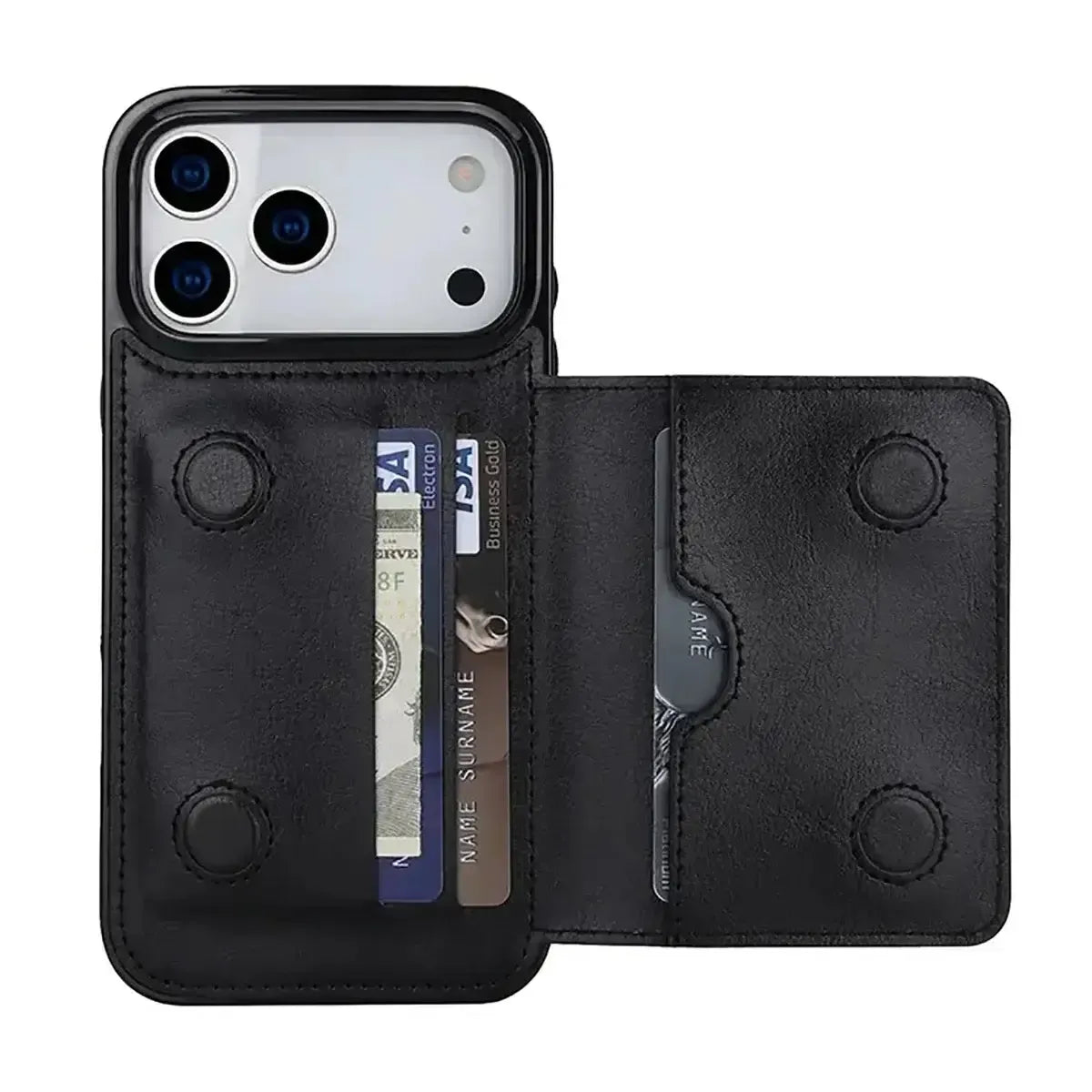 Buy Classic Magnetic Wallet Phone Case, Credit Card Holder, Dual Layer, Lightweight, Slim Leather, Magnetic Protective Case - RAYNE at Caseles-iPhone 17 Pro Max, Rayne-Purple